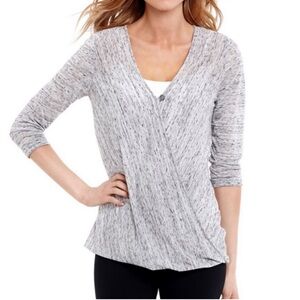 Jessica Simpson heathered gray button front nursing top